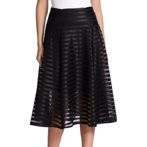 NWT! Nanette Lepore Black Transparency Skirt - 4 - Picture 1 of 1